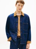 Μπλε Denim Τζάκετ Με Κοτλέ Γιακά  Άνδρες