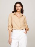 Beige Linen Patch Pocket Relaxed Fit Shirt  Women