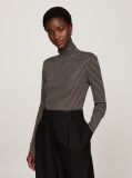 Multi Metallic Stripe Roll Neck Slim Jumper  Women