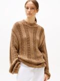 Καφέ Oversized Πουλόβερ Με Λαιμόκοψη Mock  Γυναίκες