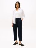 Blue Tapered Leg Low Rise Cropped Trousers  Women