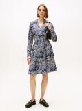 Multi Relaxed Long Sleeve Mini Wrap Dress  Women