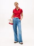 Blue Mid Rise Loose Wide Leg Jeans  Women