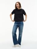 Μαύρο Boxy T-Shirt Με Πλέξη Interlock  Γυναίκες