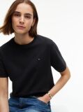 Μαύρο Boxy T-Shirt Με Πλέξη Interlock  Γυναίκες
