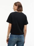 Μαύρο Boxy T-Shirt Με Πλέξη Interlock  Γυναίκες