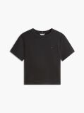 Μαύρο Boxy T-Shirt Με Πλέξη Interlock  Γυναίκες