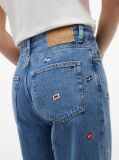 Denim Ψηλόμεσο Slim Τζιν Σε Ίσια Γραμμή Με Κεντητό Σχέδιο  Γυναίκες