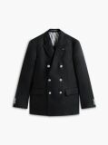 Μαύρο Smart Casual Λινό Blazer Σε Κανονική Γραμμή  Άνδρες