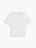 Άσπρο Boxy T-Shirt Με Πλέξη Interlock  Γυναίκες