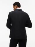 Μαύρο Smart Casual Λινό Blazer Σε Κανονική Γραμμή  Άνδρες