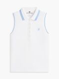White 1985 Slim Fit Pique Sleeveless Polo Shirt  Women