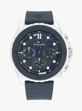 Blue Blue Silicone Bezel Sub-Counter Watch  Men