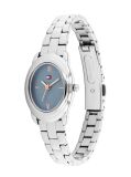 Blue Oval Dial Stainless Steel Bracelet Watch  Women