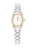 White White Dial Two-Tone Gold-Plated Stainless Steel Watch  Women
