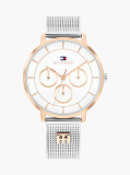 White TH Monogram Two-Tone Mesh Strap Watch  Women
