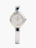 White Stainless Steel Bangle Watch  Women