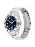 Blue Silver-Plated Blue Dial Watch  Men
