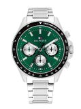 Green Green Dial Stainless Steel Chronograph Watch  Men