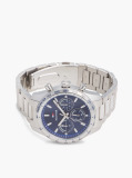 Blue Navy Dial Stainless Steel Chronograph Watch  Men