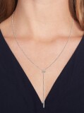 Silver Bar Chain Necklace  Women