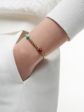 Gold Gold-Plated Semi-Precious Bead Bracelet  Women