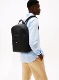 Black Essential Polyurethane Backpack  Men