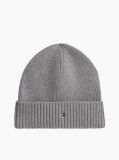 Grey Hilfiger Flag Beanie With Cashmere  Men