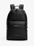 Black Metal Logo Pebble Grain Backpack  Men