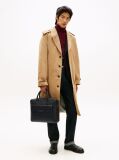 Black TH Business Leather Logo Laptop Bag  Men