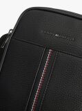 Black Pebble Grain Crossbody Reporter Bag  Men