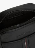 Black Pebble Grain Crossbody Reporter Bag  Men