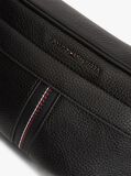 Black Pebble Grain Metal Logo Bum Bag  Men