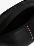 Black Pebble Grain Metal Logo Bum Bag  Men