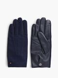 Blue Mixed Texture Button Cuff Gloves  Men