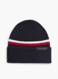 Blue Wool Blend Global Stripe Beanie  Men