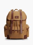 Brown Logo Patch Buckle Flap Backpack  Men