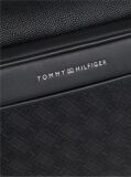 Black Modern Textured Flag Crossbody Messenger Bag  Men
