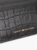Black Croco-Print Leather Metallic Logo Card Holder  Men