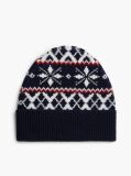 Μπλε Μάλλινος Σκούφος Με Μοτίβο Fair Isle  Άνδρες