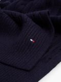 Blue Lambswool Blend Cable Knit Scarf  Men