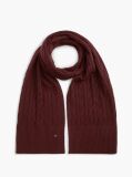 Red Lambswool Blend Cable Knit Scarf  Men