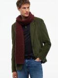 Red Lambswool Blend Cable Knit Scarf  Men