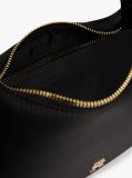 Black Satin Bracelet Handle Hobo Bag  Women