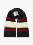Blue Flag Cable Knit Scarf With Alpaca  Women