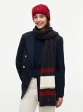 Blue Flag Cable Knit Scarf With Alpaca  Women