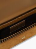 Brown Logo Flap Suede Crossbody Bag  Women