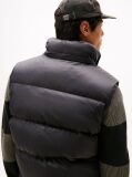 Black Down Hooded Zip-Thru Vest  Men
