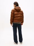 Brown Tonal Logo Hooded Puffer Jacket  Men