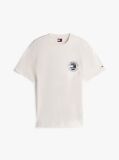 Άσπρο Άνετο T-Shirt Με Πίσω Σλόγκαν  Άνδρες